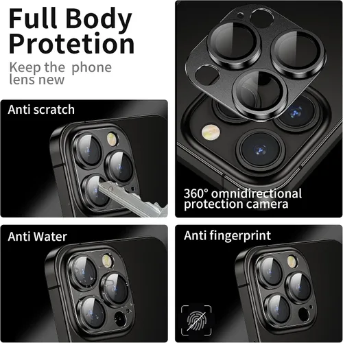 Vista 2 de Protector de lente de cámara para iPhone 14 Pro / iPhone 14 Pro Max, cubierta de cámara de aleación de metal con accesorios de protector de pantalla