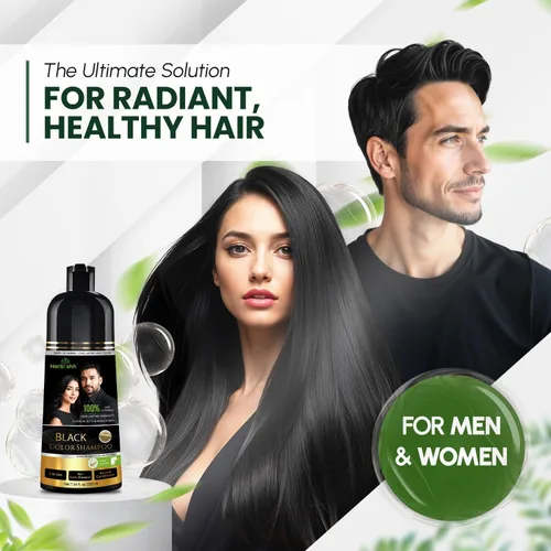 Vista 2 de Herbishh Champú Color Cabello Negro 6.8 fl oz+ Aceite Cabello 1 fl oz+ Aceite de argán y negro