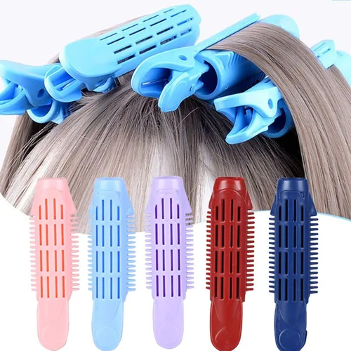 Vista 6 de SUPERFINDINGS 12 unids Instantánea Raíz Volumizador Raíz s Auto Grip Raíz Volumen Rizador de Pelo Clip Color Marrón para Mujeres Peinado