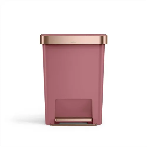 Vista 13 de Simplehuman Bote de basura con pedal híbrido, de 45 litros / 12 galones, rectangular para cocina, con base ancha y estable con pedal de acero