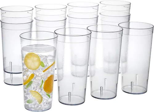 Vista 9 de Café. 16 piezas, resistente a la rotura, 20 oz. Vasos para bebidas con calidad de restaurante, Multicolor