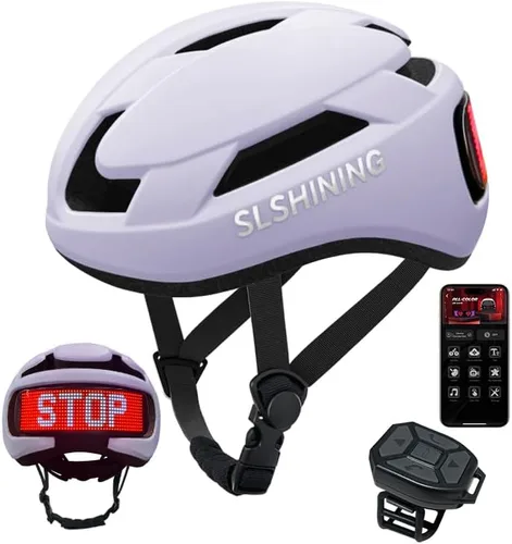 Vista 10 de Casco de bicicleta, programa de aplicación inteligente, casco de bicicleta con luz recargable USB, luz trasera de montaña para adultos y hombres