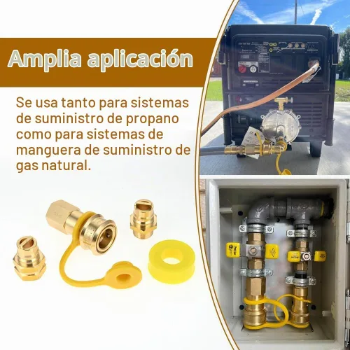 Vista 7 de Accesorios de conexión rápida de propano de 3/4 pulgadas, manguera de propano natural de latón macho hembra de 3/4 pulgadas, accesorios