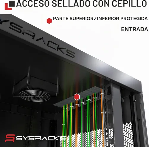 Vista 6 de Sysracks Gabinete para rack de servidor de montaje en pared 6U, rack de red de bloqueo de 19 pulgadas, 24 pulgadas de profundidad, puerta de vidrio