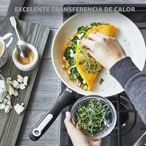 Vista 5 de GreenPan Rio Healthy Ceramic - Sartén antiadherente de 10 pulgadas, sin PFAS, apta para lavavajillas, color negro