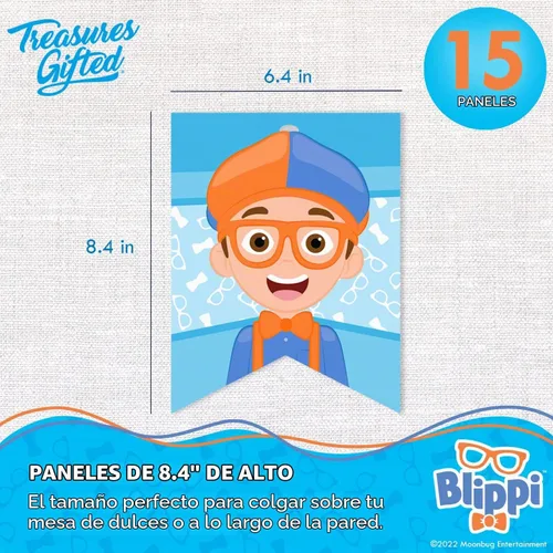 Vista 2 de Cartel de cumpleaños de Treasured Blippi - Cartel de feliz cumpleaños - Suministros para fiestas