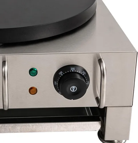 Vista 9 de Máquina eléctrica de crepas de 16 pulgadas, máquina de panqueques de temperatura ajustable con bandeja antiadherente para crepé, con esparcidor
