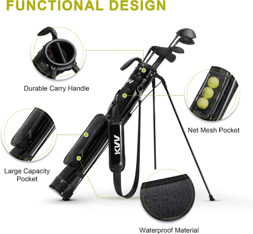 Vista 3 de KVV Lightweight Sunday Golf Stand Bag, Colorful Fashion Pitch and Putt Golf Bag