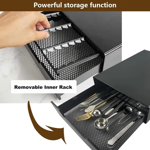 Vista 5 de Miuly Cajón de soporte K-Cup, cajón de cápsulas de café para Vertuoline Nespresso Vertuo, Dolce Gusto, K-Cup, soporte para paquete de cápsulas de 24