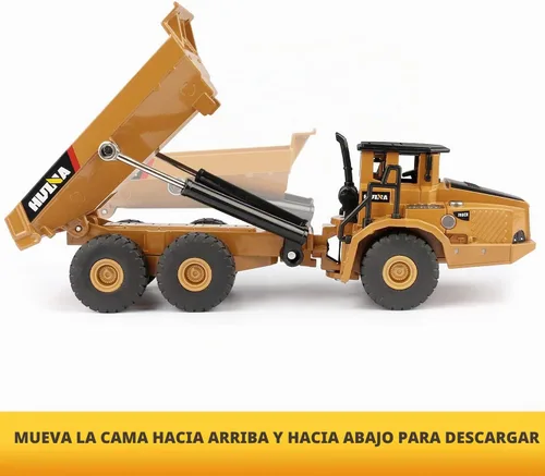 Vista 3 de Camión volquete articulado a presión a escala 1/50, modelos de construcción de vehículos de ingeniería de metal, juguetes para niños