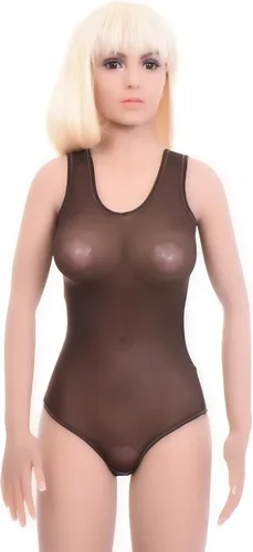 Vista 2 de TIARA GALIANO Enterizo brasileño sin mangas con cuello redondo para mujer, de malla transparente, 375
