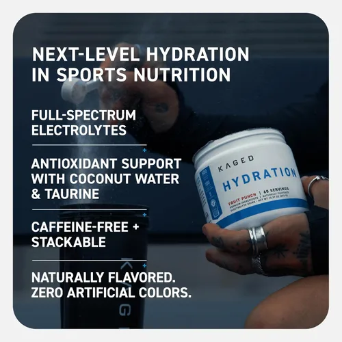 Vista 5 de Kaged Polvo de Hidratación con Electrolitos Hydracharge Manzana Lima Bebida Deportiva para Hombres y Mujeres Pre, Post, Intra Entrenamiento