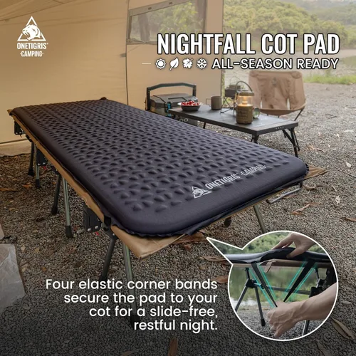 Vista 10 de ONETIGRIS Colchón de catre de camping Nightfall, cómoda almohadilla de dormir autoinflable para cuna, ligera, antideslizante, desinflación rápida