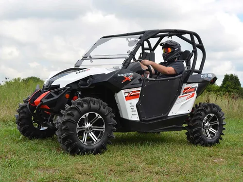 Vista 2 de SuperATV Puertas de aluminio compatibles con Can-Am Maverick 2013+, See Fitment, extra resistente, recubrimiento en polvo, resistente a