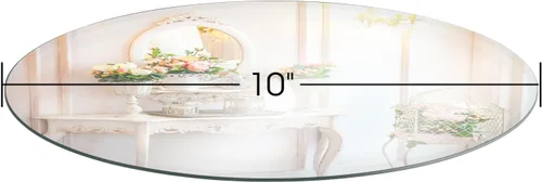 Vista 3 de Placas de espejo redondas de 10 pulgadas, espejos circulares para centros de mesa y decoraciones de boda, 0.079 in, paquete de 12