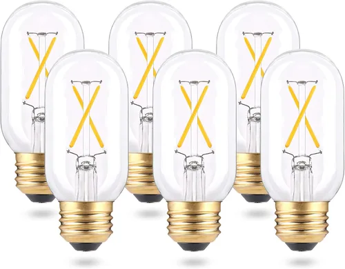 Vista 9 de T45 Bombilla Edison vintage, bombilla tubular LED antigua de 2 W, 3000 K, blanco suave, equivalente a 25 W, 200 lúmenes, 110-130 voltios, lámpara