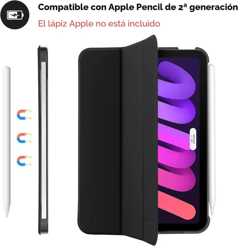 Vista 5 de ProCase Funda inteligente para iPad mini 7 A17 Pro 2024/iPad Mini 6 2021 8.3 pulgadas iPad mini 7ª/6ª generación, cubierta trasera dura para iPad