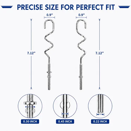 Vista 7 de Ganchos de masa KHM512 para batidora de mano, repuesto compatible con KitchenAid serie KHM/5KSM/KSM/KSMO/KSMH, accesorios de acero inoxidable