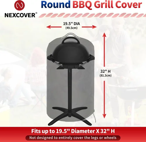 Vista 2 de NEXCOVER Cubierta redonda para parrilla de 19.5 pulgadas de diámetro para George Foreman Gfo3320 Gfo240 Crills, cubierta de cúpula para ahumador