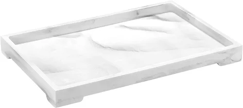 Vista 15 de Luxspire Bandeja de resina para tocador, bandeja de baño, bandeja de almacenamiento para tanque del inodoro, 11 x 4 pulgadas, bandejas para A - Tinta