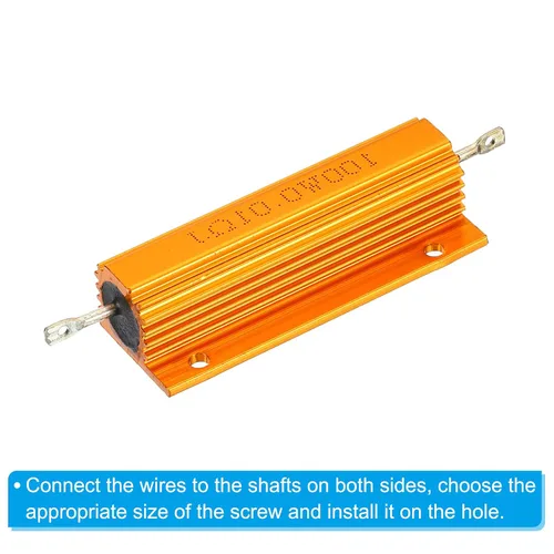 Vista 5 de PATIKIL 100 W 0,01 Ohm Resistencia con carcasa de aluminio, 2 paquetes de resistencias con carcasa de aluminio, resistencias bobinadas en caja