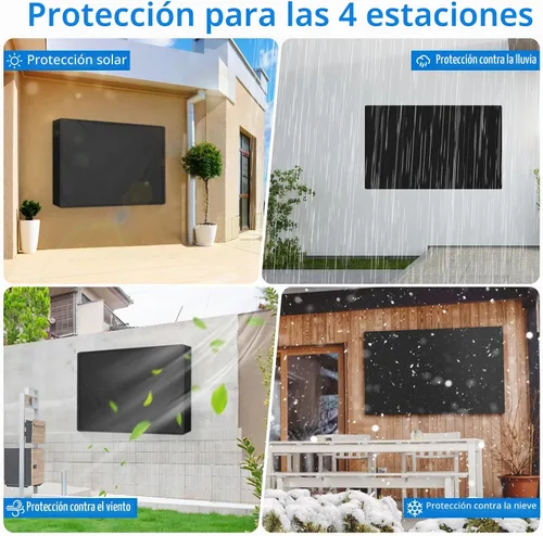 Vista 5 de Funda de TV para exteriores de 30 a 32 pulgadas, resistente a la intemperie, 600D, impermeable, protección completa, para TV de pantalla plana