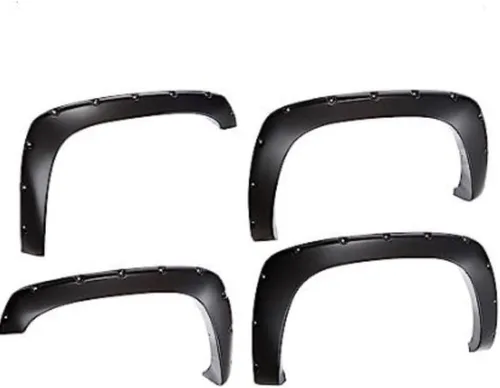 Vista 10 de Bushwacker Extend-A-Fender Guardabarros delanteros y traseros extendidos Juego de 4 piezas, negro, acabado liso 50926-02 Compatible con Dodge