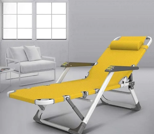 Vista 8 de Folding Outdoor Chaise Lounge Chair,with Pillow Gravity Adjustable Reclining Deck - for Office Pool(G-One Size)