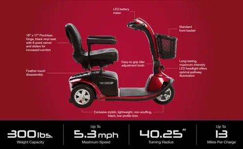 Vista 6 de Pride Victory 9 - Patinete de movilidad de 3 ruedas con Extended Warr