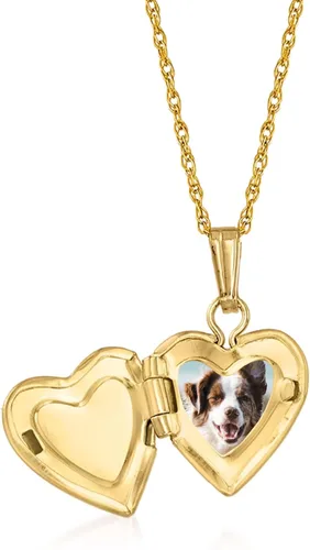 Vista 2 de Ross-Simons Collar con medallón de corazón personalizado de oro amarillo de 14 quilates para bebé, Oro, no conocido