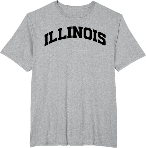 Vista 48 de Illinois Gift - Camiseta de diseño deportivo con texto universitario, gris, S