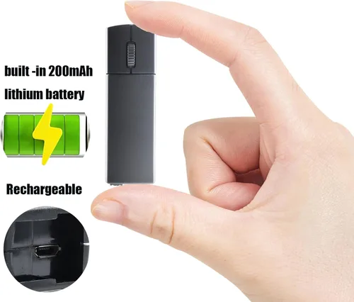 Vista 4 de elec Space Mini mouse inalámbrico de dedo Silencioso modo dual Bluetooth y 2.4 GHz, ratón ergonómico portátil para PC con funda, compatible