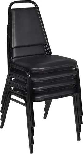 Vista 9 de Regency Silla apilable acolchada para restaurante – Silla de café y comedor tapizada de vinilo duradero con marco de metal para almuerzos