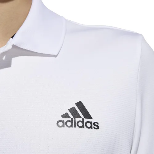 Vista 3 de adidas Camisa polo diseñada 2 Move de 3 rayas para hombre, Grey Five-black