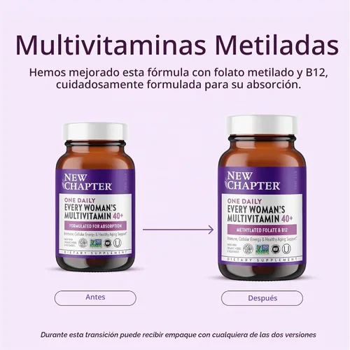 Vista 3 de Comprimidos multivitamínicos para mujeres de 40 años en adelante New Chapter, una al día, ANC-204, 1, 1