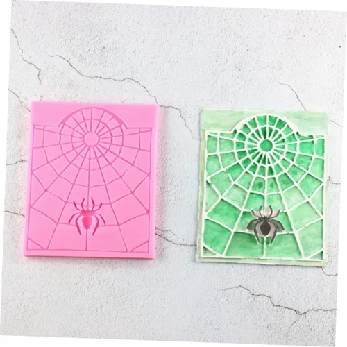 Vista 8 de Amosfun Moldes de resina para decoración de Halloween, plantillas de animales, molde de tela de araña, molde de tela de araña, pastel de azúcar