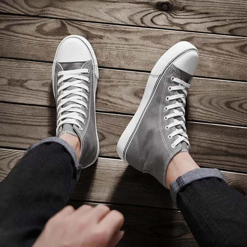 Vista 20 de ZGR Tenis de lona para hombre, con cordones, clásicos, casuales, para caminar