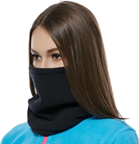 Vista 2 de Bufanda de invierno de doble capa de forro polar para el cuello, calentador de cuello, bufanda, máscara facial, gorro