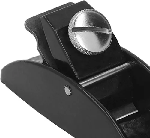 Vista 4 de Naroote Mini cepilladora de madera, profundidad de corte ajustable, acero al carbono, negro, carpintería, cepilladora manual, 0.5 pulgadas de ancho