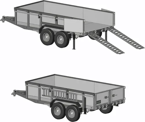 Vista 5 de Johnson Trailer Parts Planes de remolque volquete de 7' x 14' Planos de remolque DT714-14J