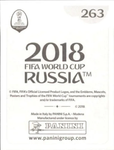 Vista 2 de Pegatinas de la Copa del Mundo Panini 2018 Rusia #263 William Kvist Dinamarca Calcomanías oficiales del álbum en estado crudo (NM o mejor)