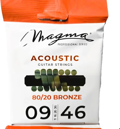 Vista 13 de Magma Cuerdas para guitarra acústica, calibre de luz regular 80/20, juego de bronce.011 - .052 (GA130B80), 1 juego