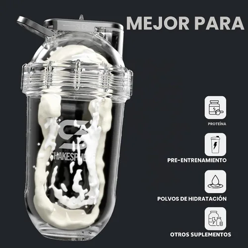 Vista 7 de SHAKESPHERE Botella agitadora de acero inoxidable - Botella agitadora de proteína aislada de 24 oz para bebidas frías y calientes - Ideal