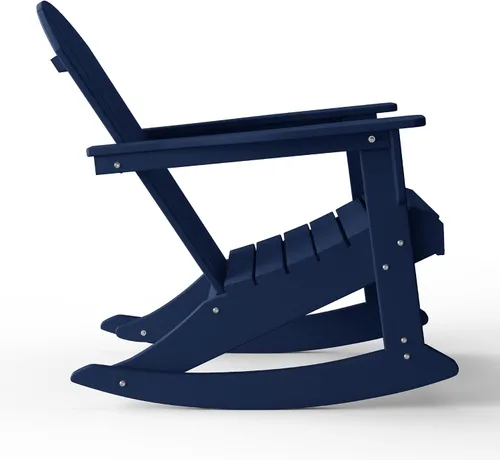 Vista 213 de WestinTrends Silla mecedora Malibu de poliéster para exterior/patio Adirondack, Negra