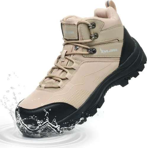 Vista 8 de Botas impermeables con punta de acero para hombres, de ancho amplio, antideslizantes, para trabajo, ligeras, zapatos de seguridad, antideslizantes