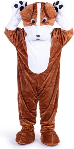 Vista 2 de Dress Up America Mascota de bulldog Disfraz de mascota de perro para adultos Disfraz de animal para hombres y mujeres Talla única