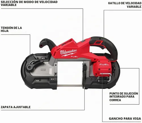 Vista 2 de Sierra de corte profundo Milwaukee 2729-21 M18 kit 1 unidad