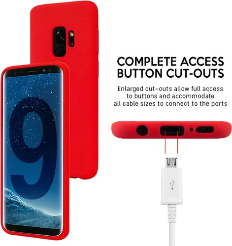 Vista 5 de GOOSPERY Soft Feeling Jelly para Samsung Galaxy S9 Case (2018) Cubierta de parachoques delgada sedosa (rojo)