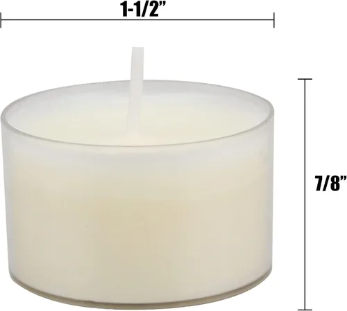 Vista 5 de Stonebriar Paquete de 24 velas de té sin perfume, de combustión larga, sin humo, de taza transparente con tiempo de combustión extendido de 8 horas