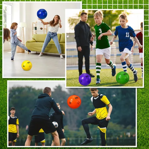 Vista 5 de Shappy 2 pelotas de fútbol a granel con bomba, bolsa de malla, tamaño oficial 3, 4, 5, pelota de fútbol colorida para interiores y exteriores